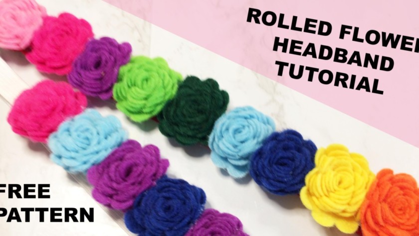 Rolled flower headband tutorial