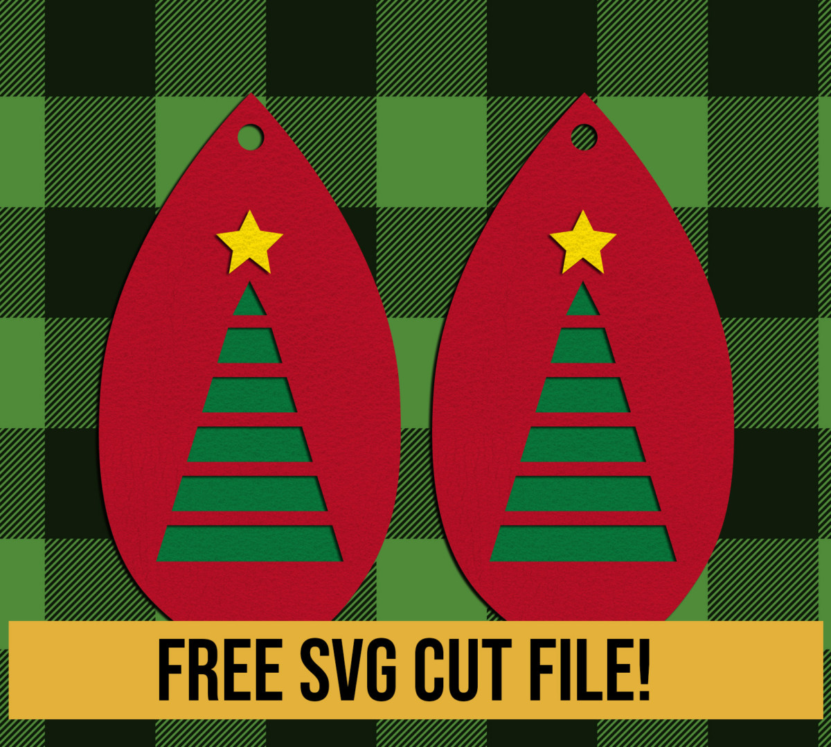 Christmas tree stack earring SVG cut files