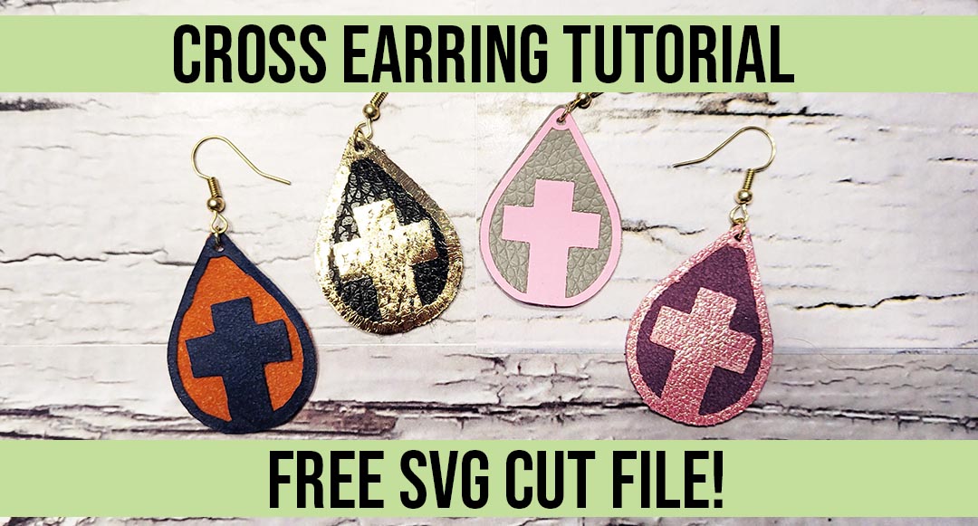 Cross earring SVG cut file