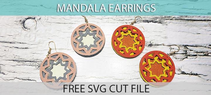 Layered mandela earrings SVG cut file