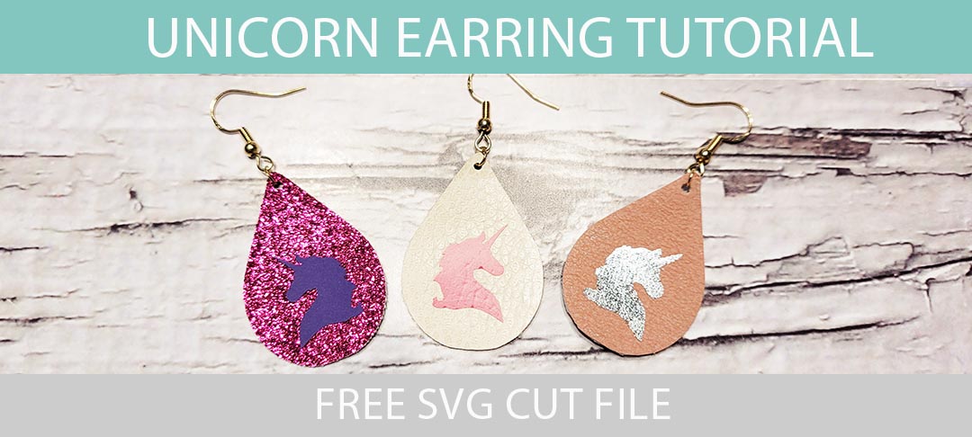 Unicorn earring SVG cut file