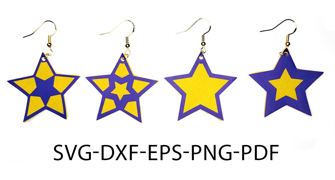 Star outline earrings cut file template Craft with Catherine