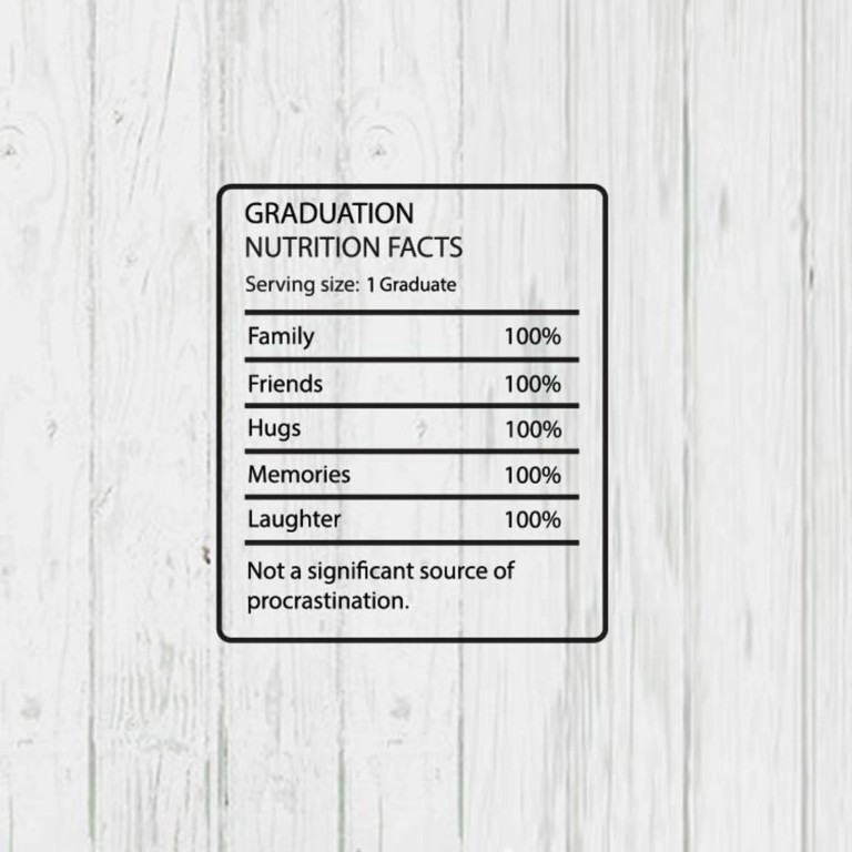 Graduation nutrition facts cut file template - Craft with Catherine