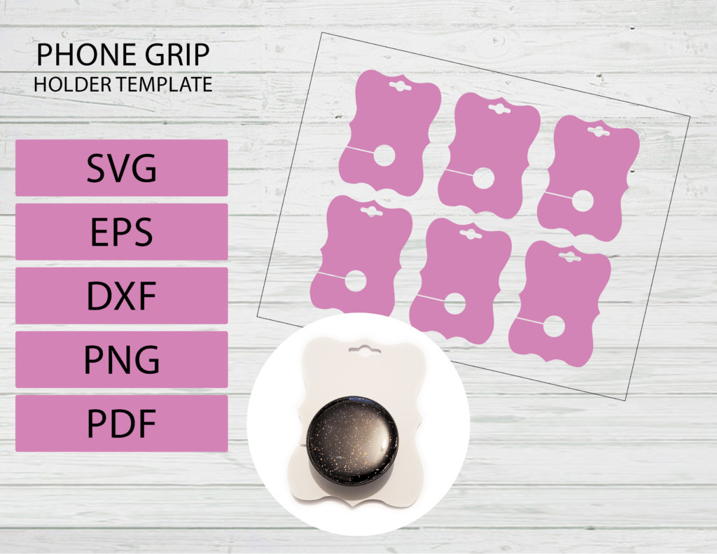 Phone grip ornate cut file template - Craft with Catherine