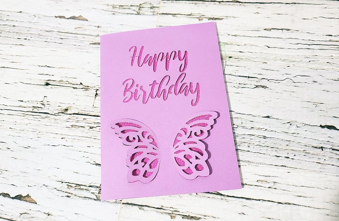 Happy birthday butterfly card free SVG - Craft with Catherine