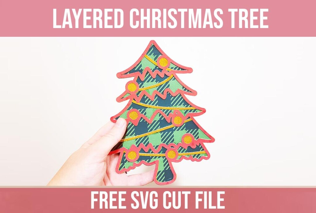 Layered Christmas tree free SVG - Craft with Catherine