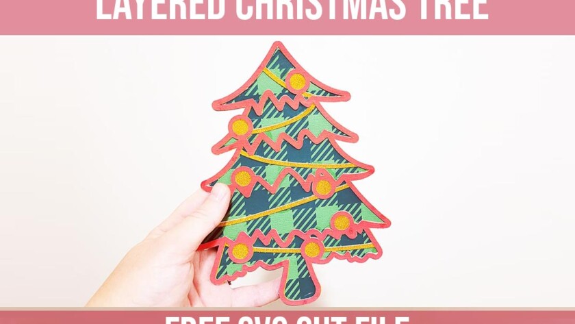 Layered Christmas tree free SVG