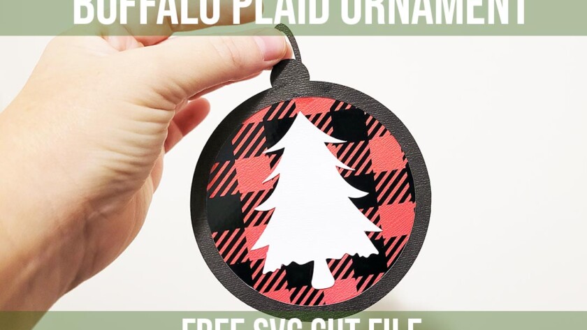 Buffalo plaid ornament free SVG