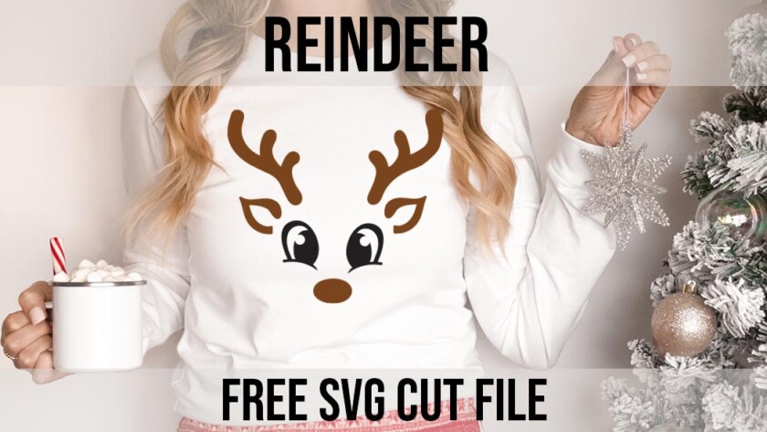 Reindeer face free SVG cut file