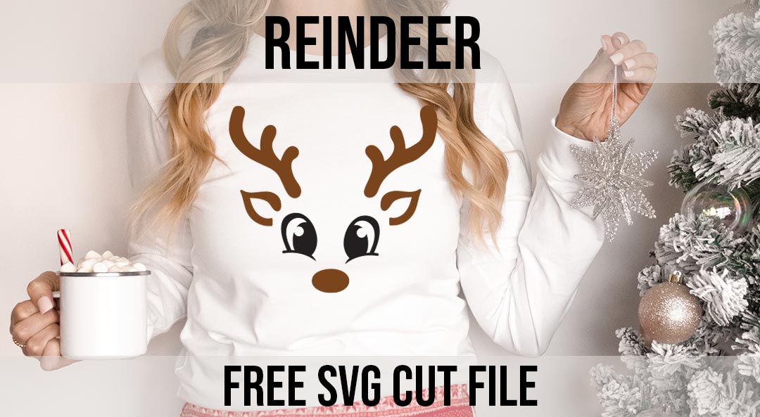 Reindeer face free SVG cut file