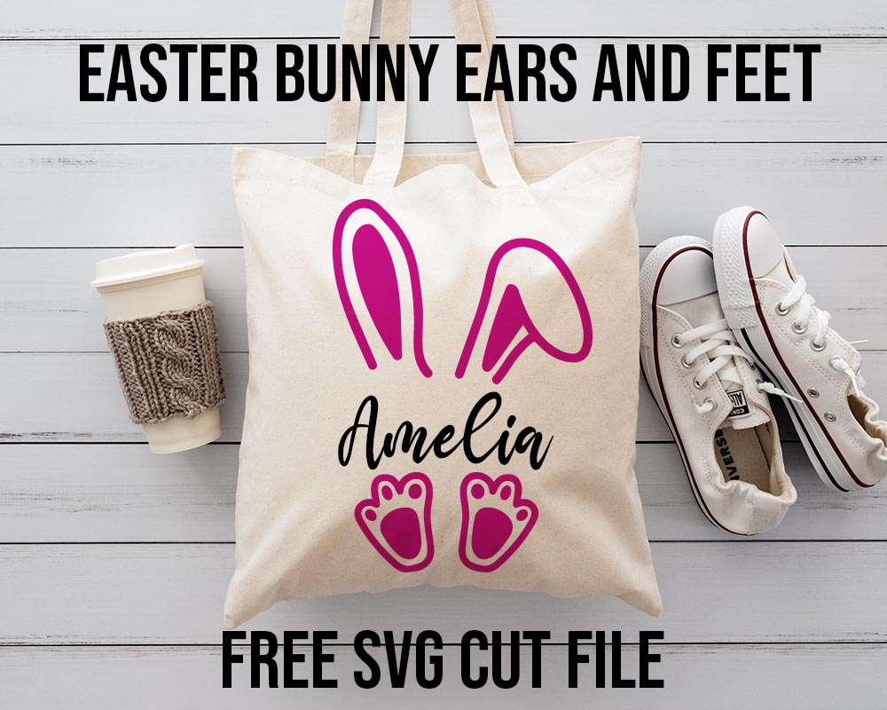 Easter bunny ears and feet free svg