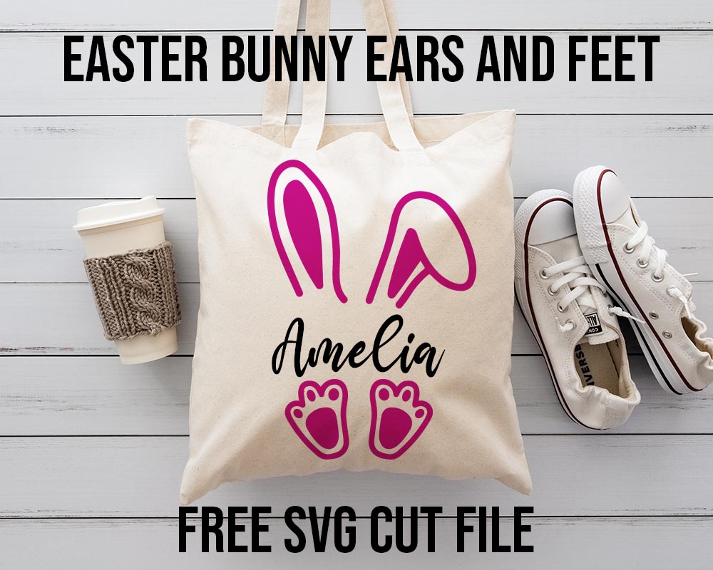 Easter bunny ears and feet free svg - Craft with Catherine