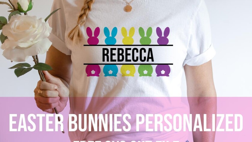 Easter bunnies personalized free svg cut file