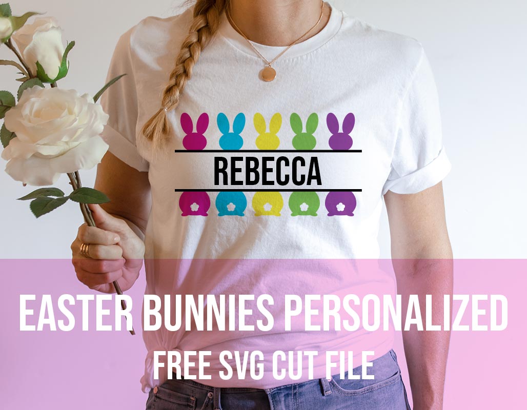 Easter bunnies personalized free svg cut file