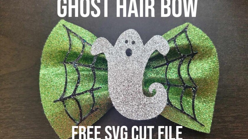 Ghost hair bow free svg cut file