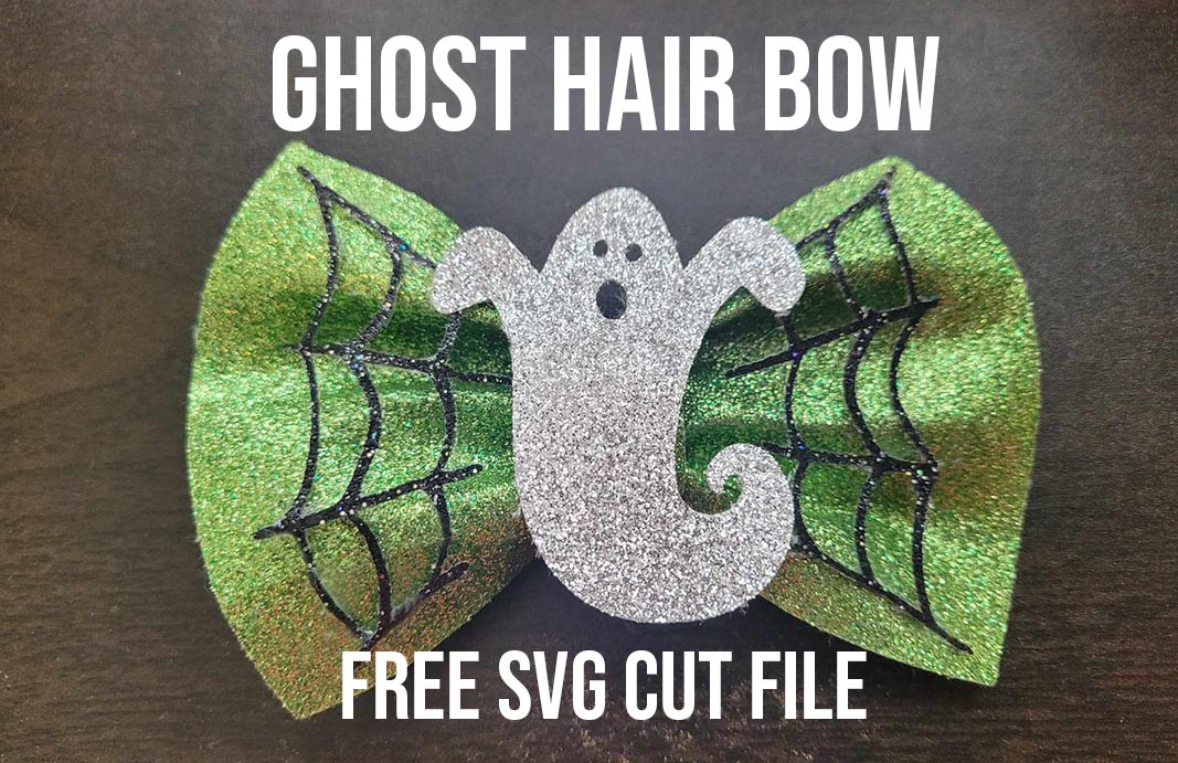 Ghost hair bow free svg cut file