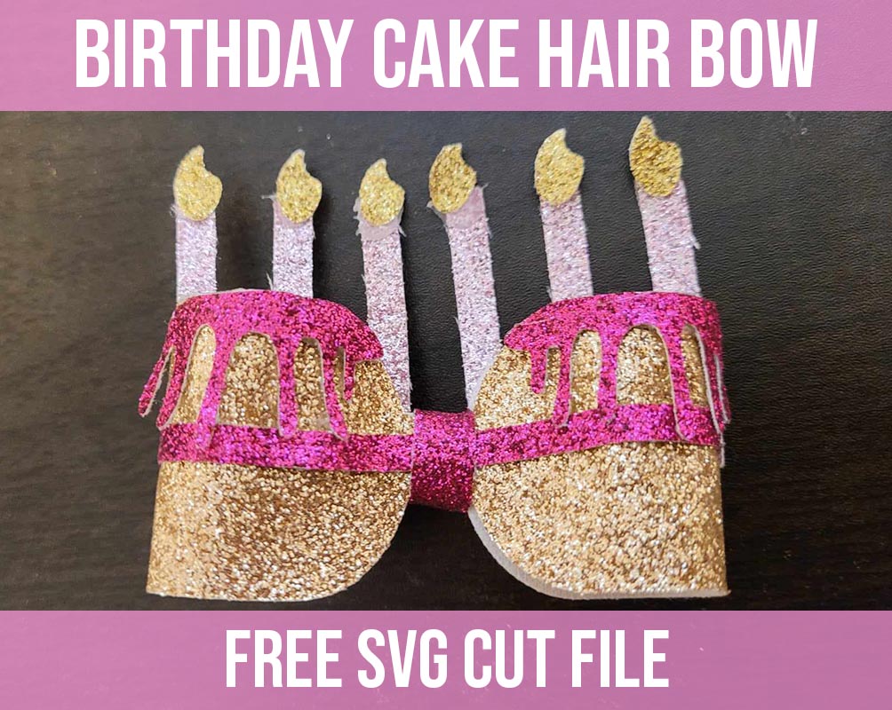 Birthday Cake hair bow free SVG