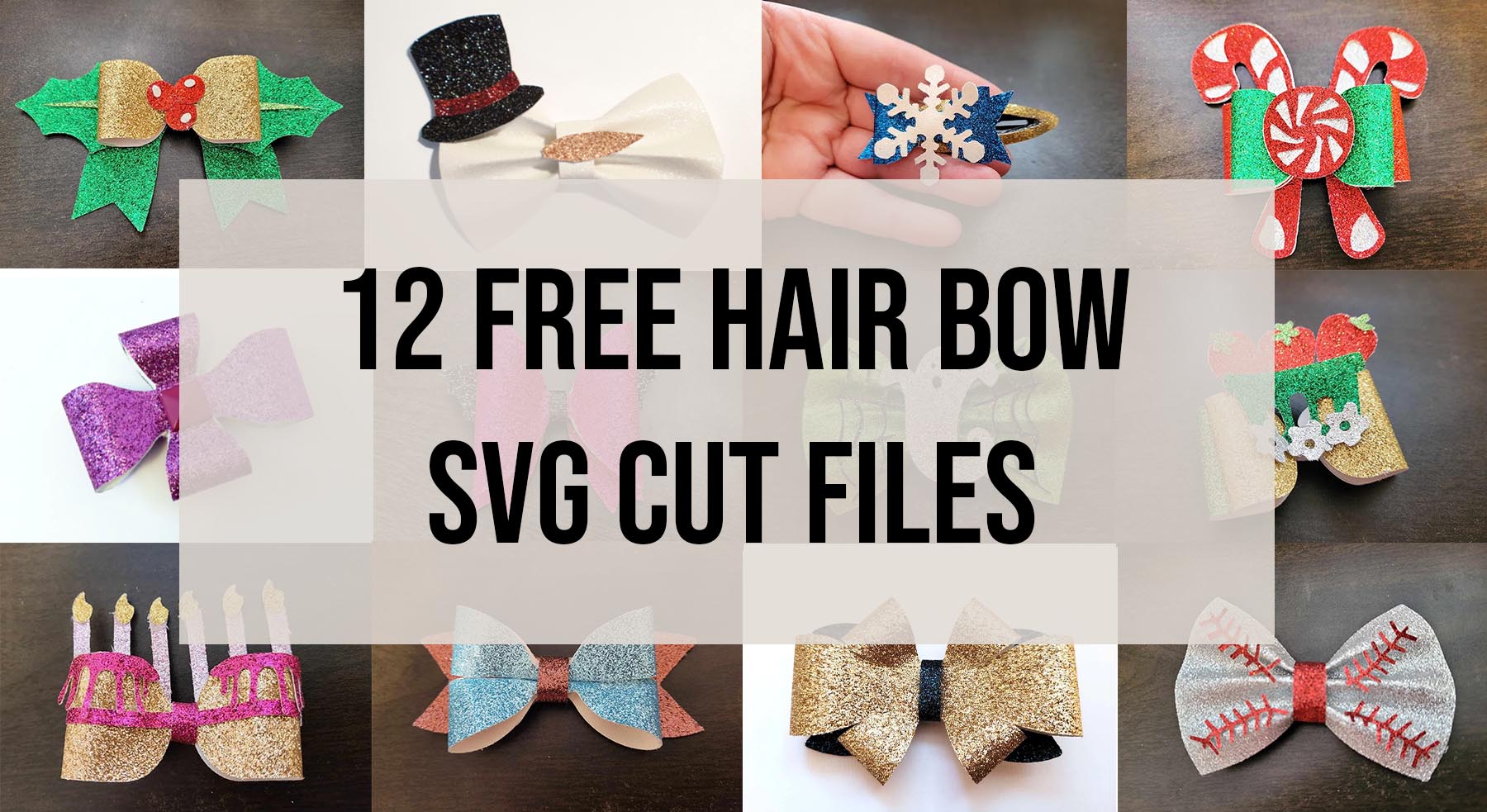 12 free hair bow svg cut files