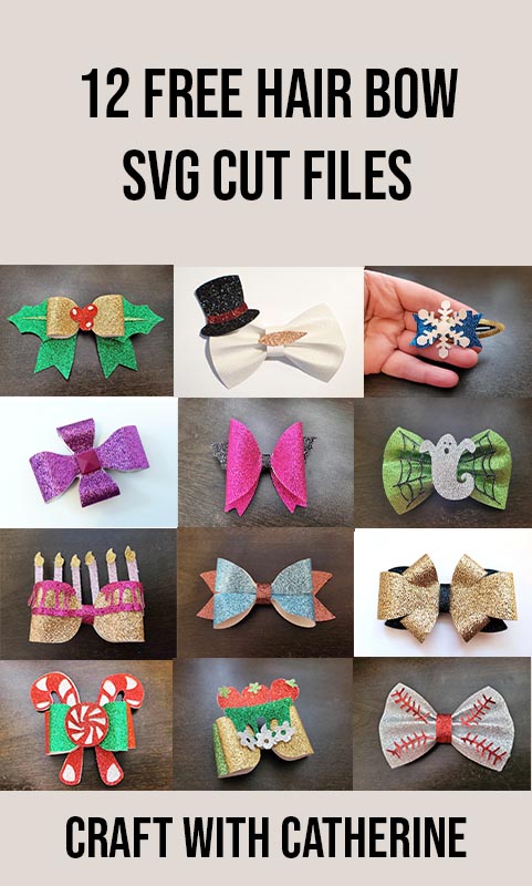 12 free hair bow svg cut files - Craft with Catherine