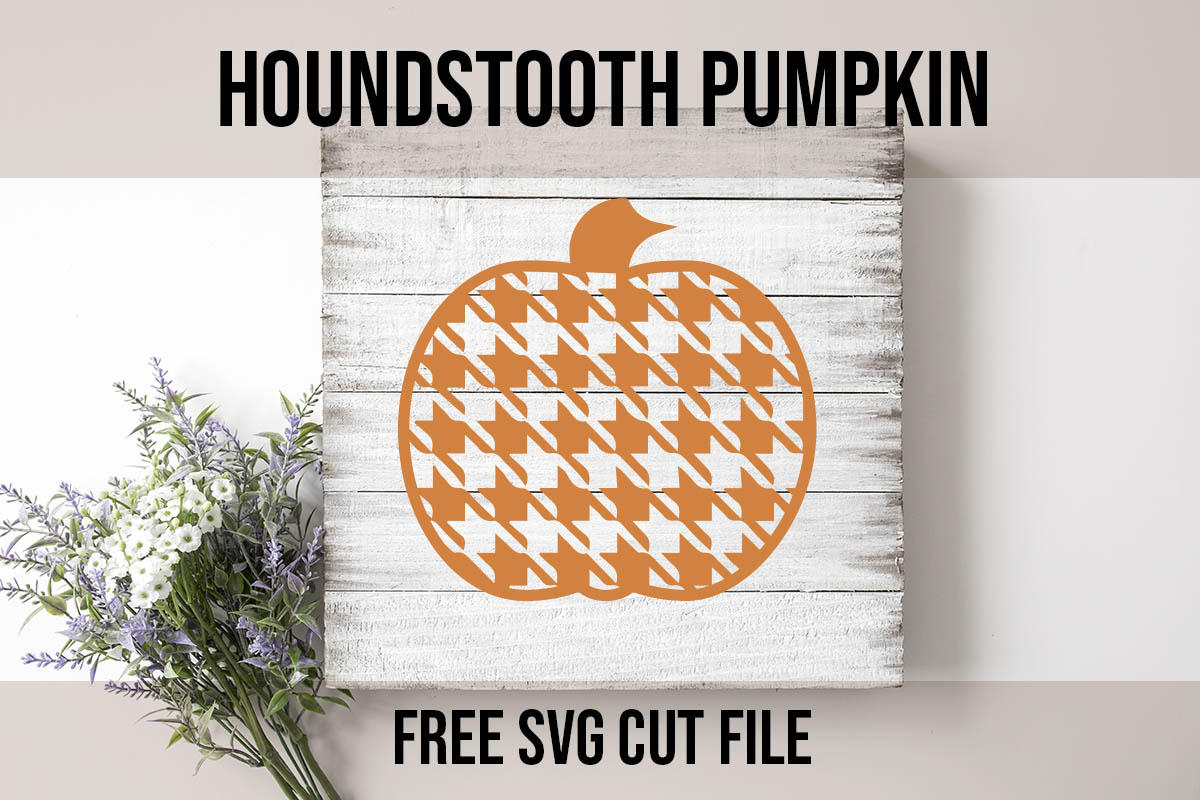 Houndstooth pumpkin free svg cut file